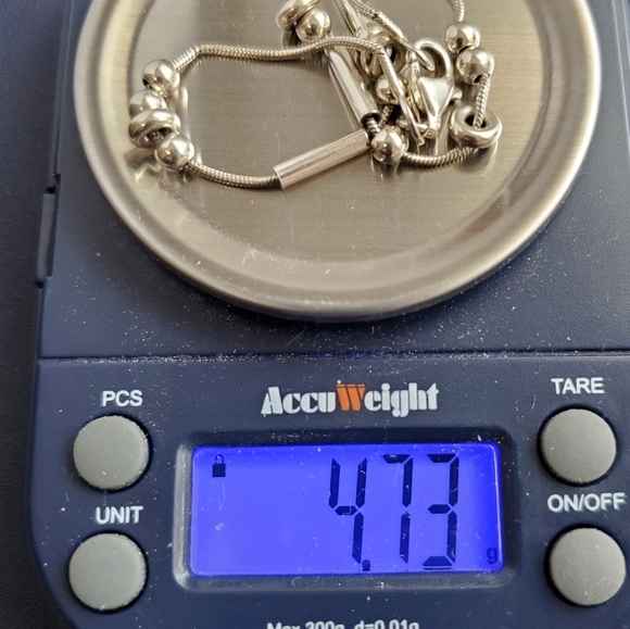 SET! Sterling Silver Set with Beaded Necklace and 2 Beaded Bracelets Vintage - Picture 10 of 16